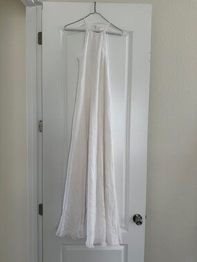 Ted Baker White Trapeze Maxi Silk Halter Dress NEW